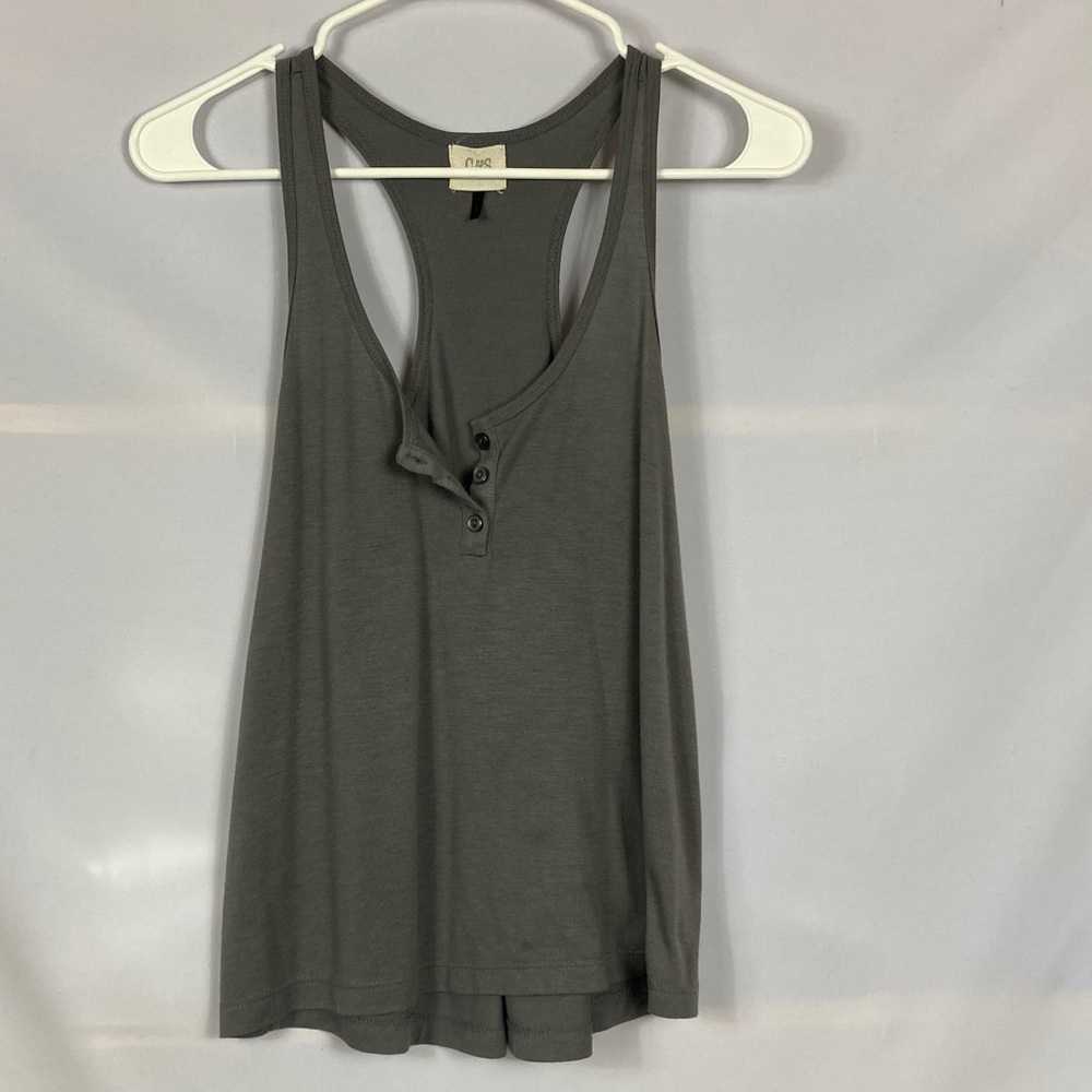 C&S Cute Gray Button Front Tank Top